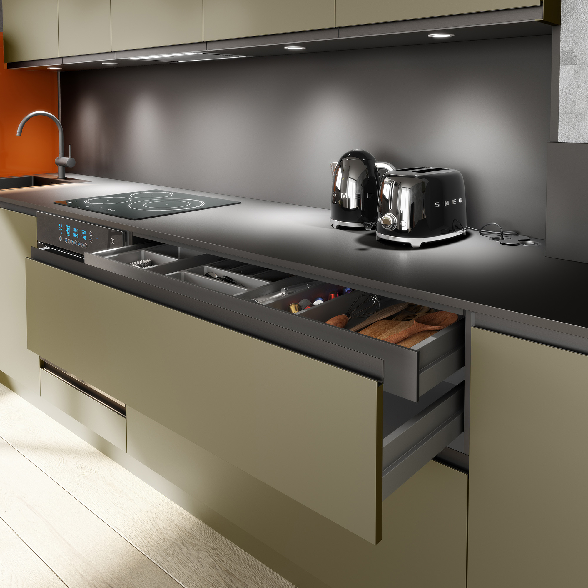 Tiroirs à l'anglaise