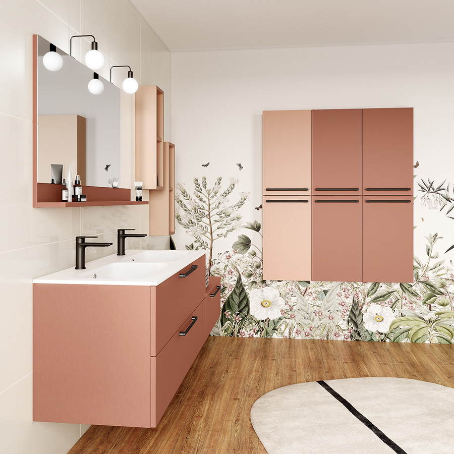 Salle de bain terracotta