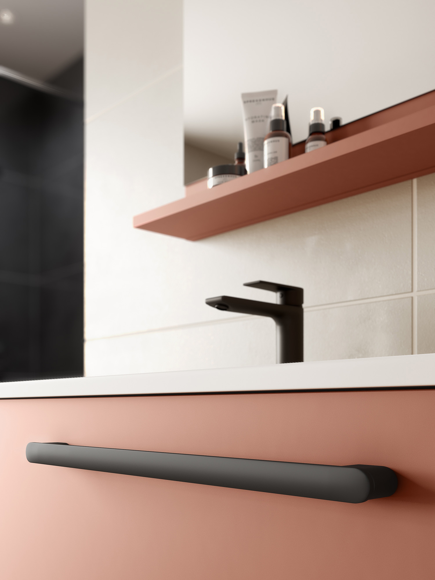 Salle de bain terracotta