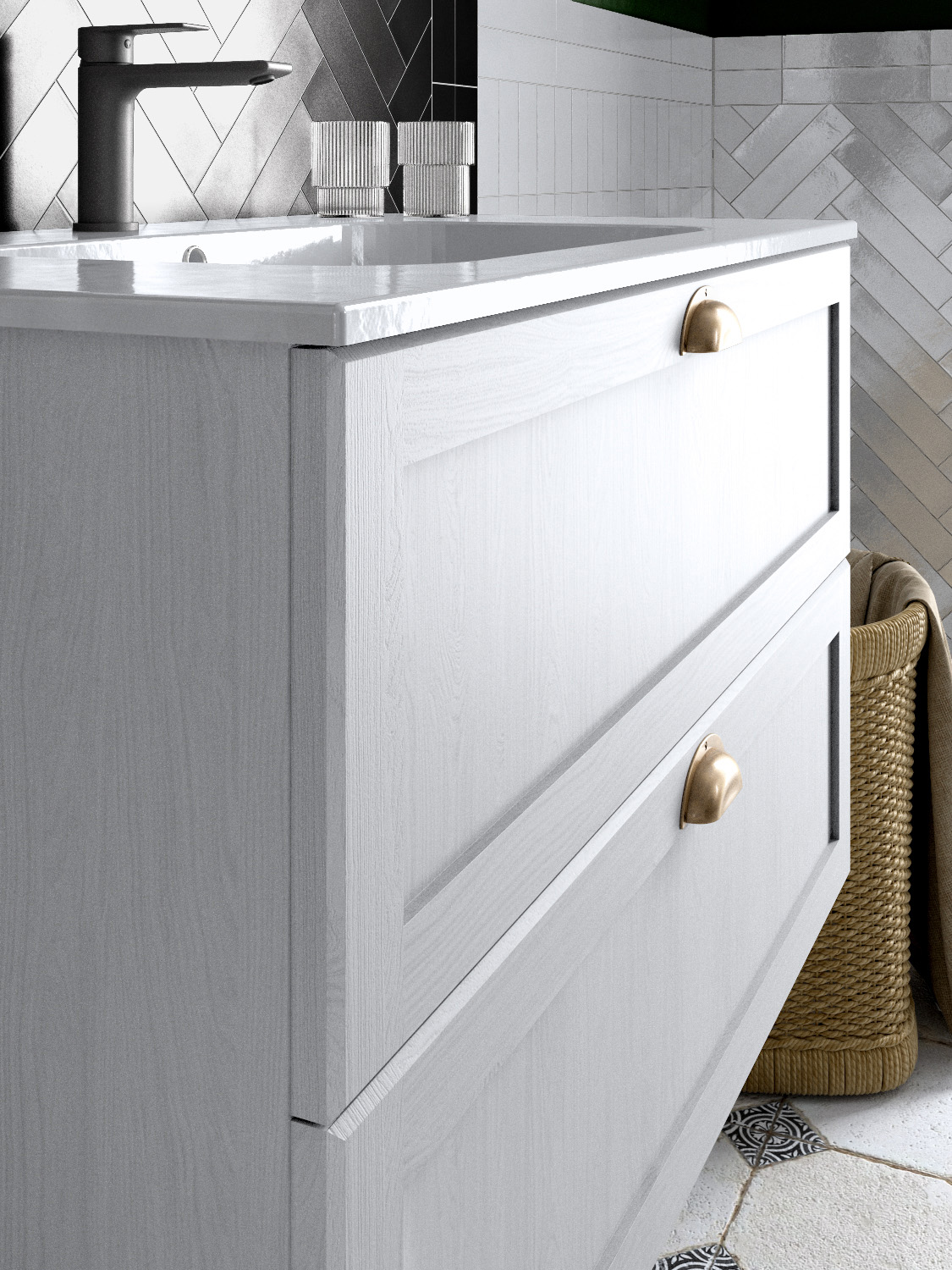 Salle de bain chêne blanc