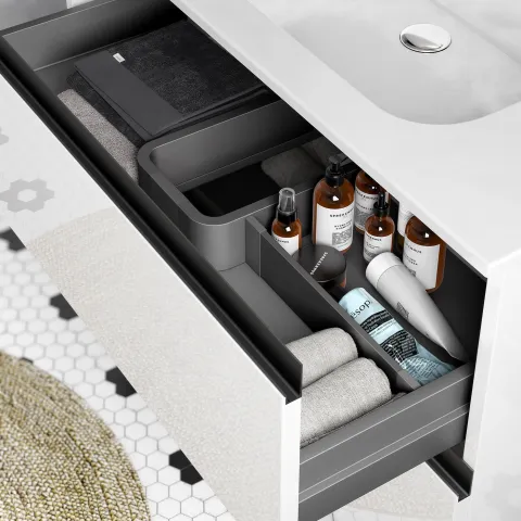 Rangement tiroirs salle de bain